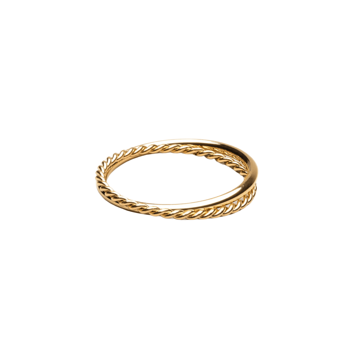 Anel Duplo Minimalista Banhado em Ouro 18k