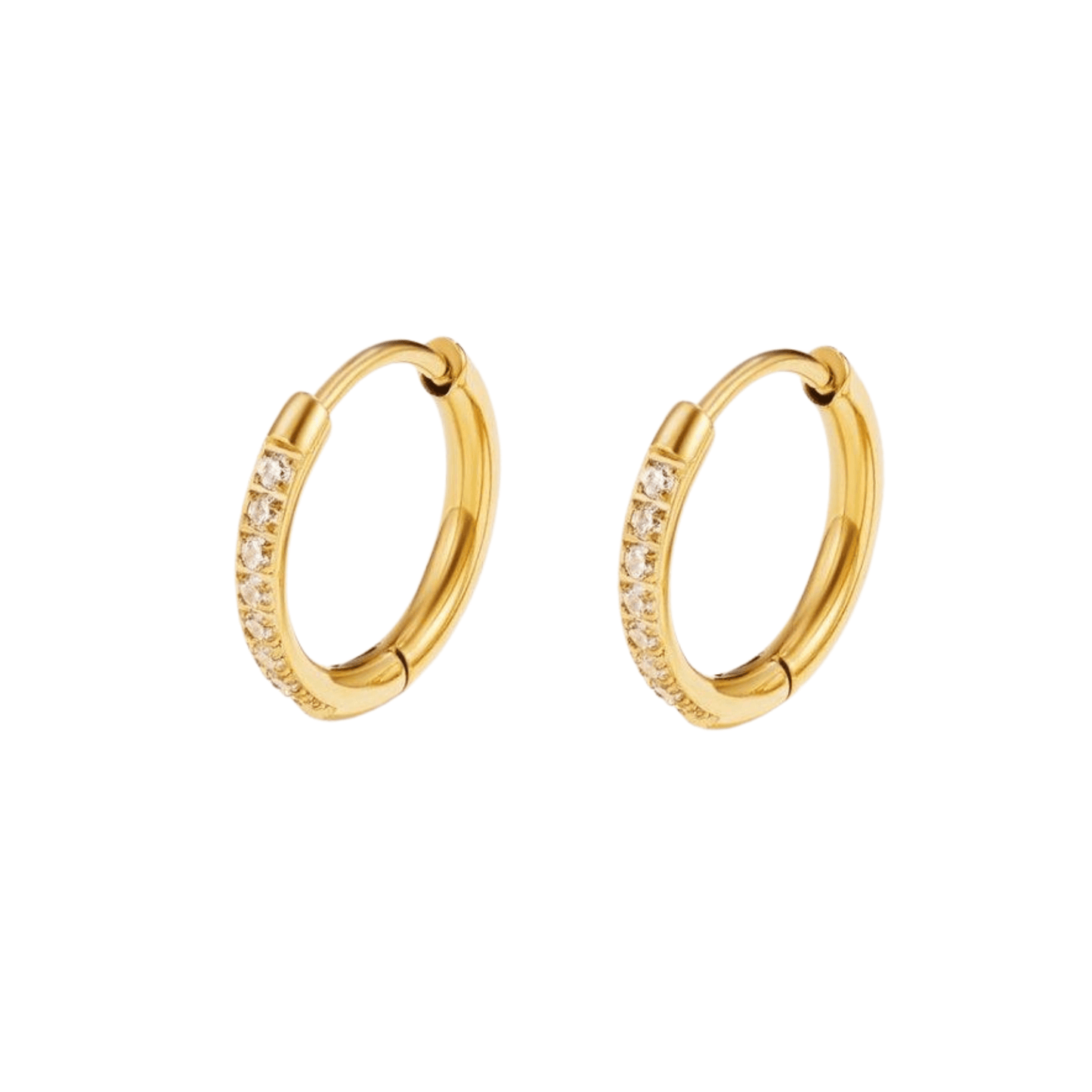 Brinco Argola Zircônia Banhado em Ouro 18k