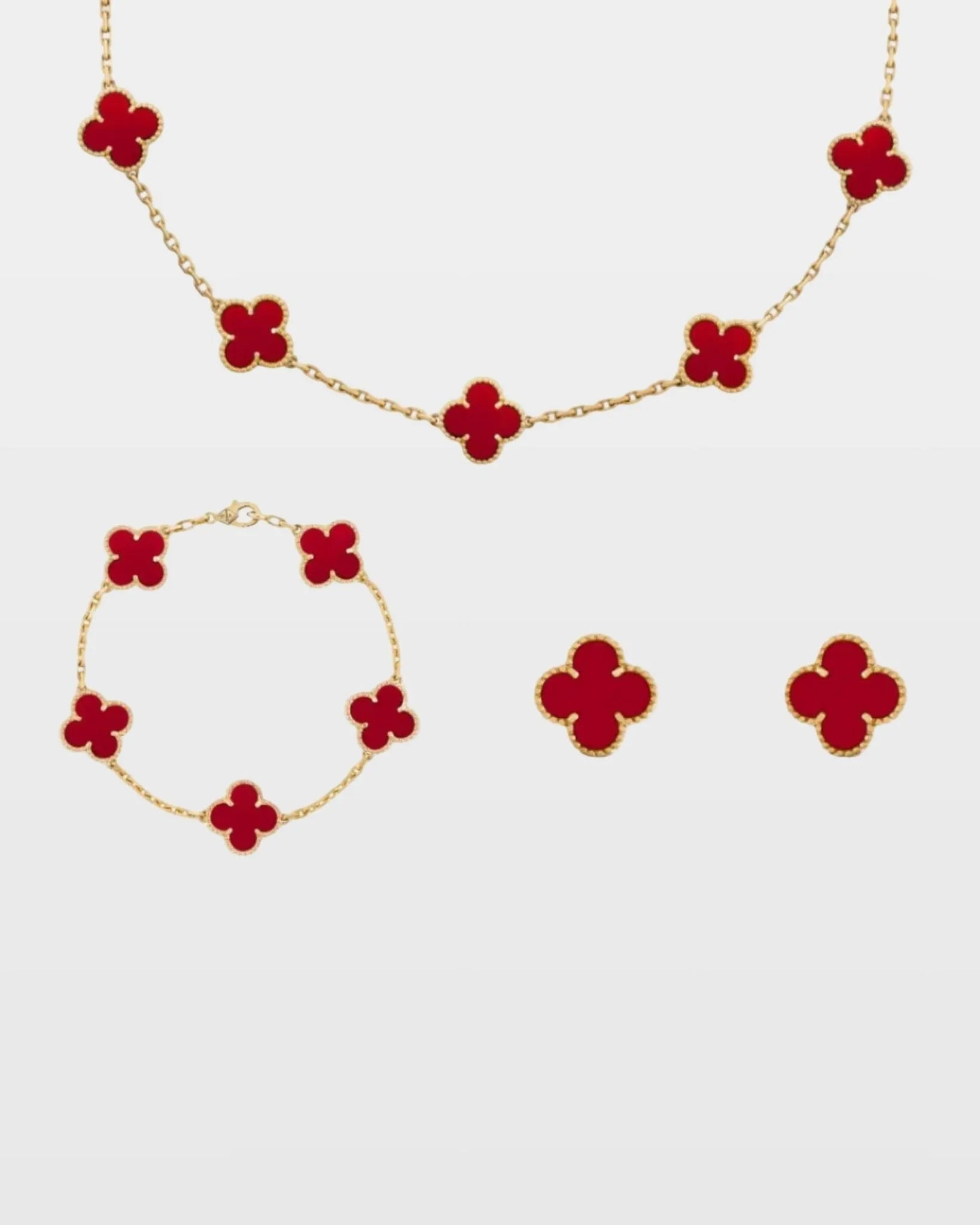 Conjunto Trevo Onix Aven - Auriella Joias