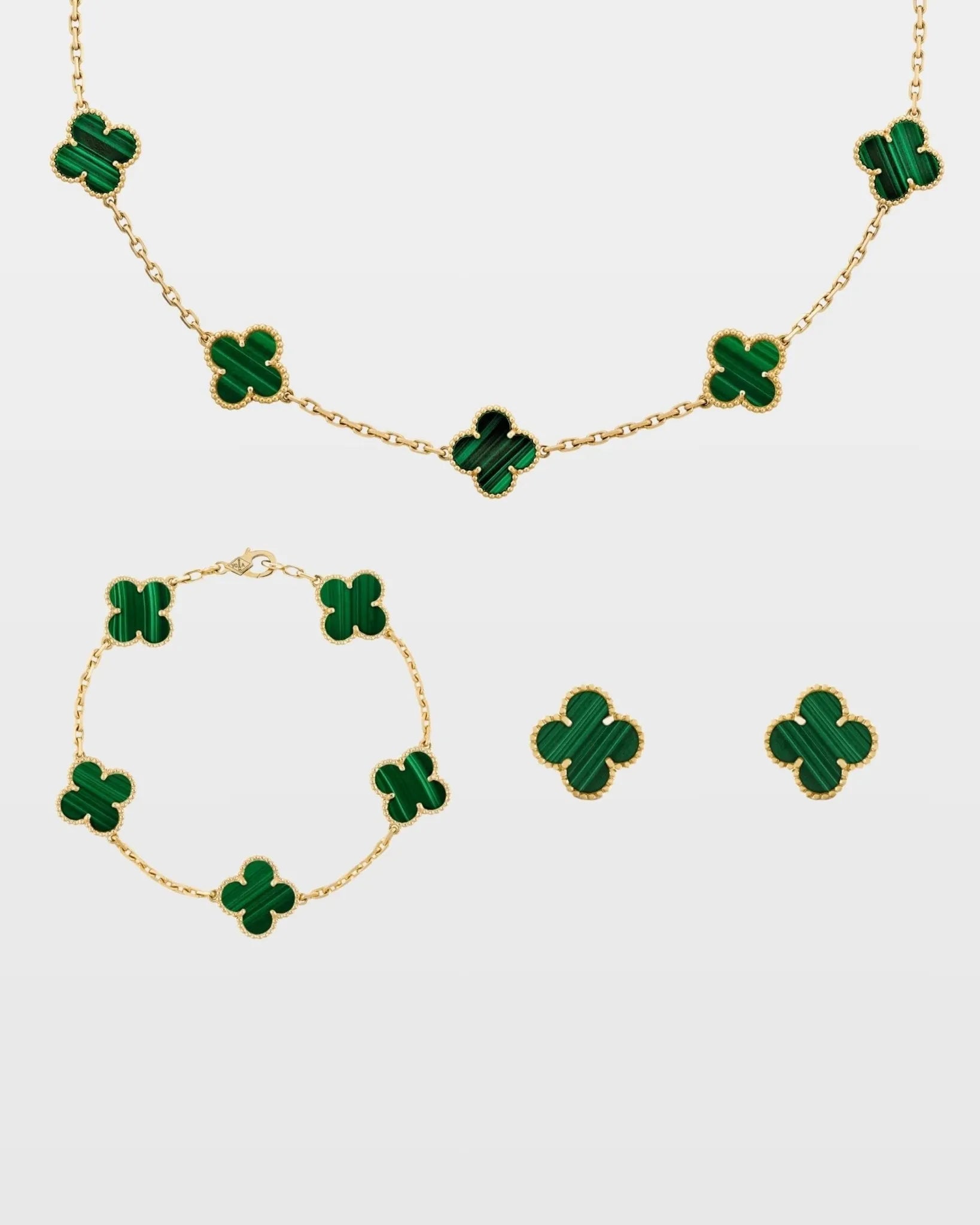 Conjunto Trevo Onix Aven - Auriella Joias