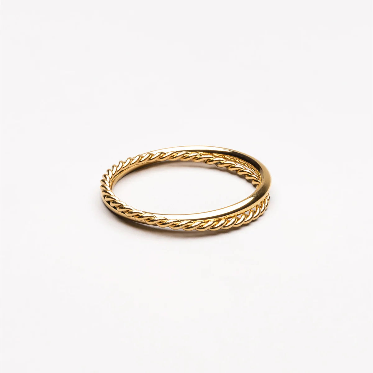 Anel Duplo Minimalista Banhado em Ouro 18k