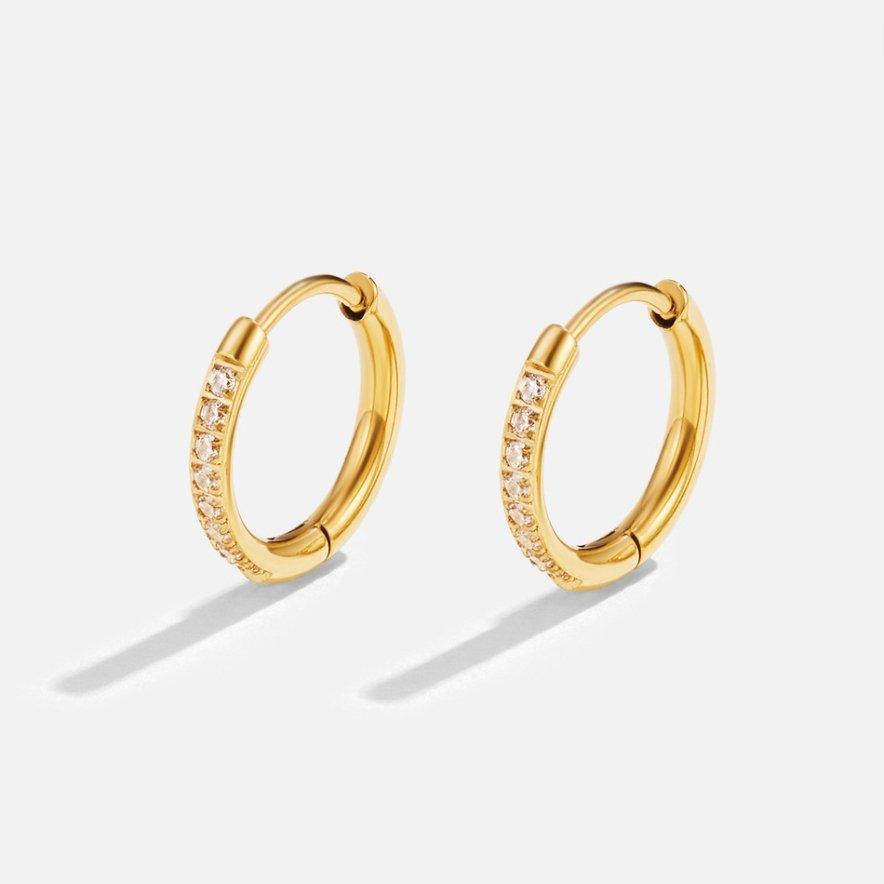 Brinco Argola Zircônia Banhado em Ouro 18k
