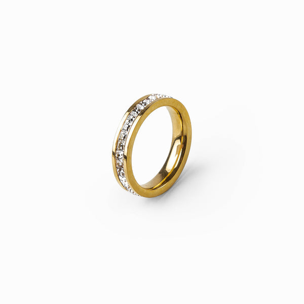 Anel Cravejado Banhado em Ouro 18K