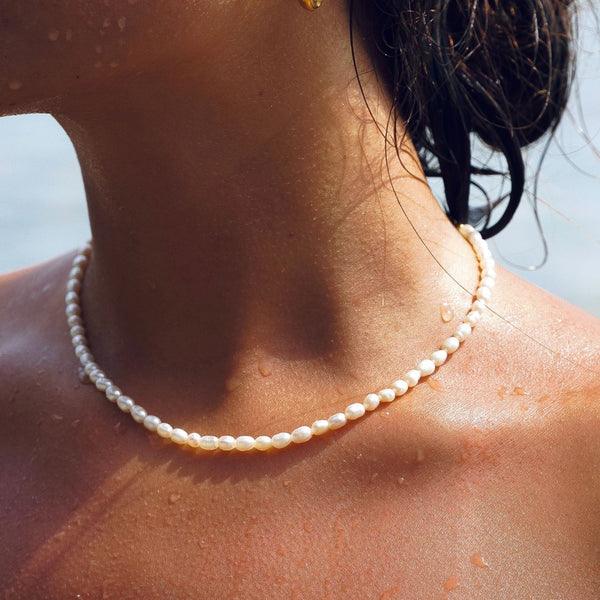Colar Choker Pérola Água Doce Any