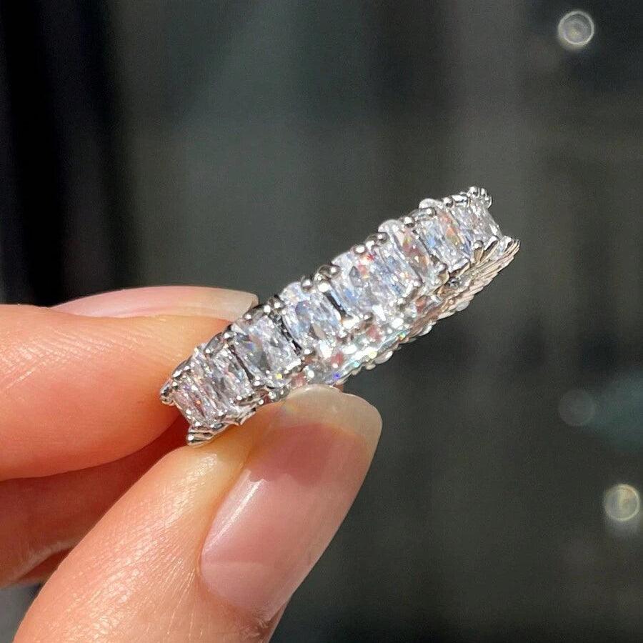 Anel Pedra Cravejada Luxury Prata 925 Nali