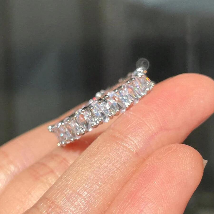 Anel Pedra Cravejada Luxury Prata 925 Nali