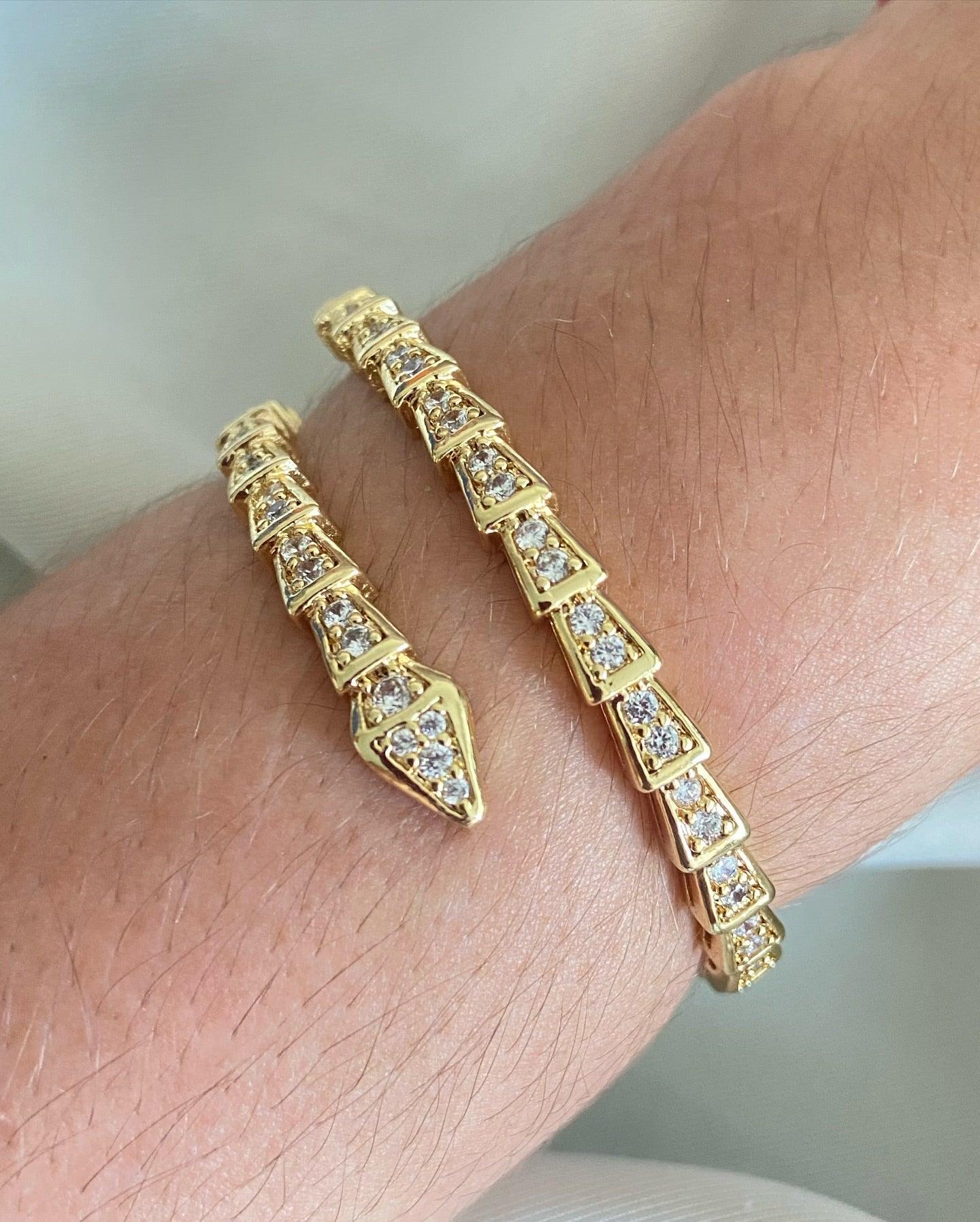 Bracelete Serpente Zircônia Brielle