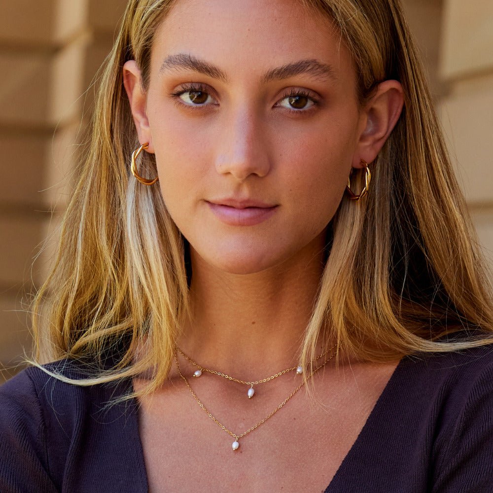 Brincos de Argola Twisted Banhado em Ouro 18k