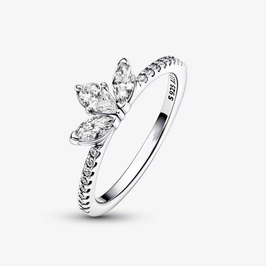 Anel Riqueza Botanica Brilhante Inspiração Pandora