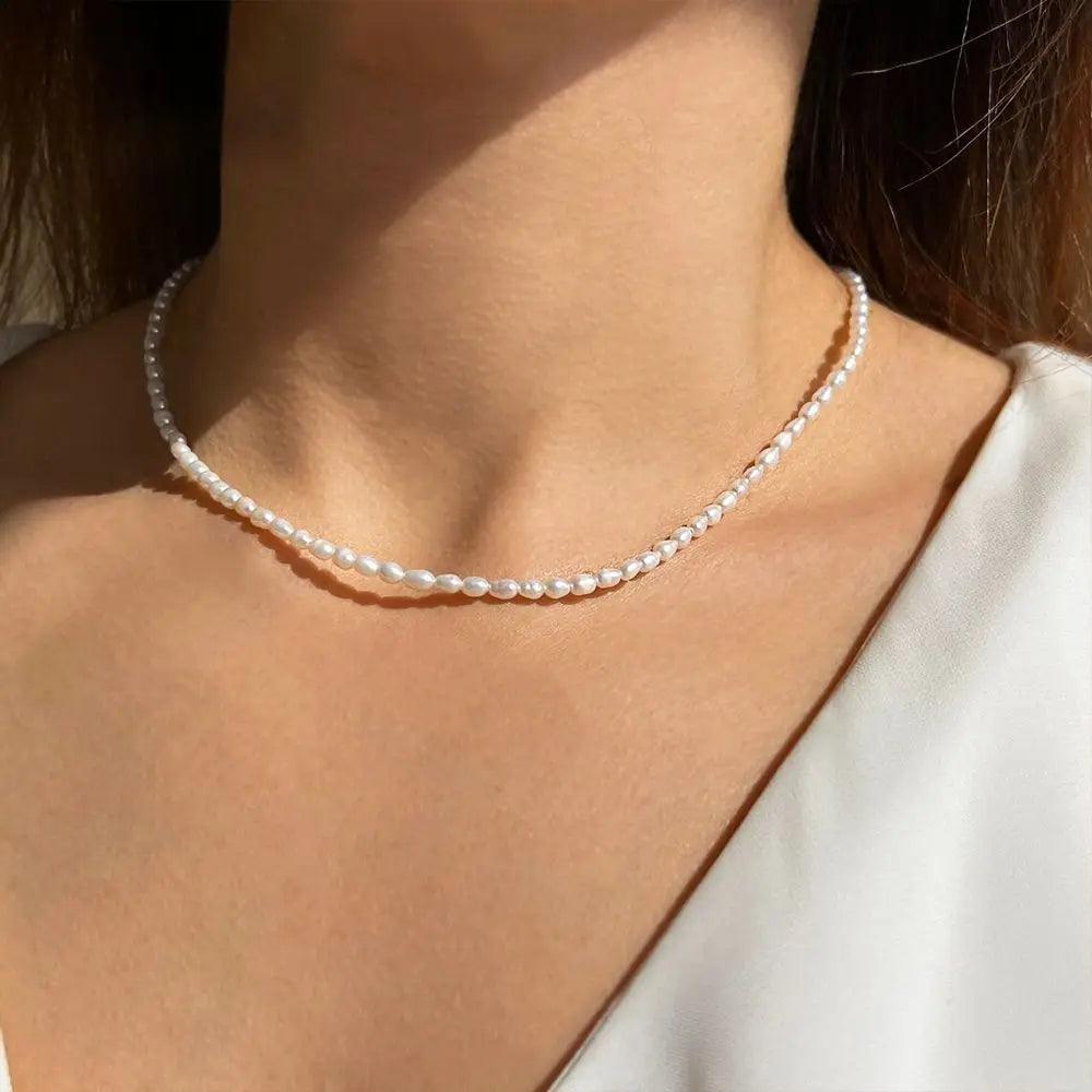 Colar Choker Pérola Água Doce Any