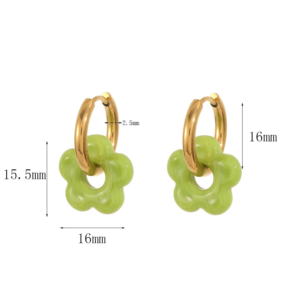 Brinco Argola Flor Colorida Melissa