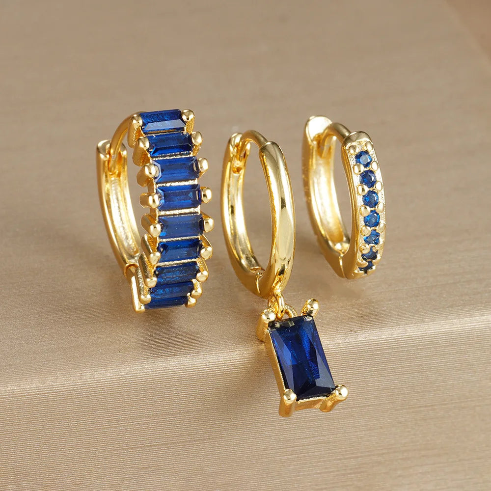 Conjunto Brincos Zircônia Argolas Liora