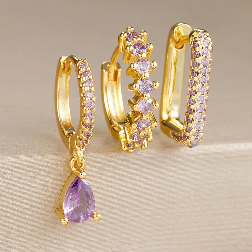 Conjunto Brincos Zircônia Yume