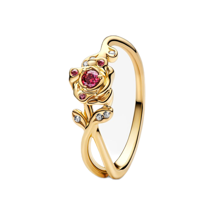 Anel Rosa Disney Bela e a Fera Inspiração Pandora