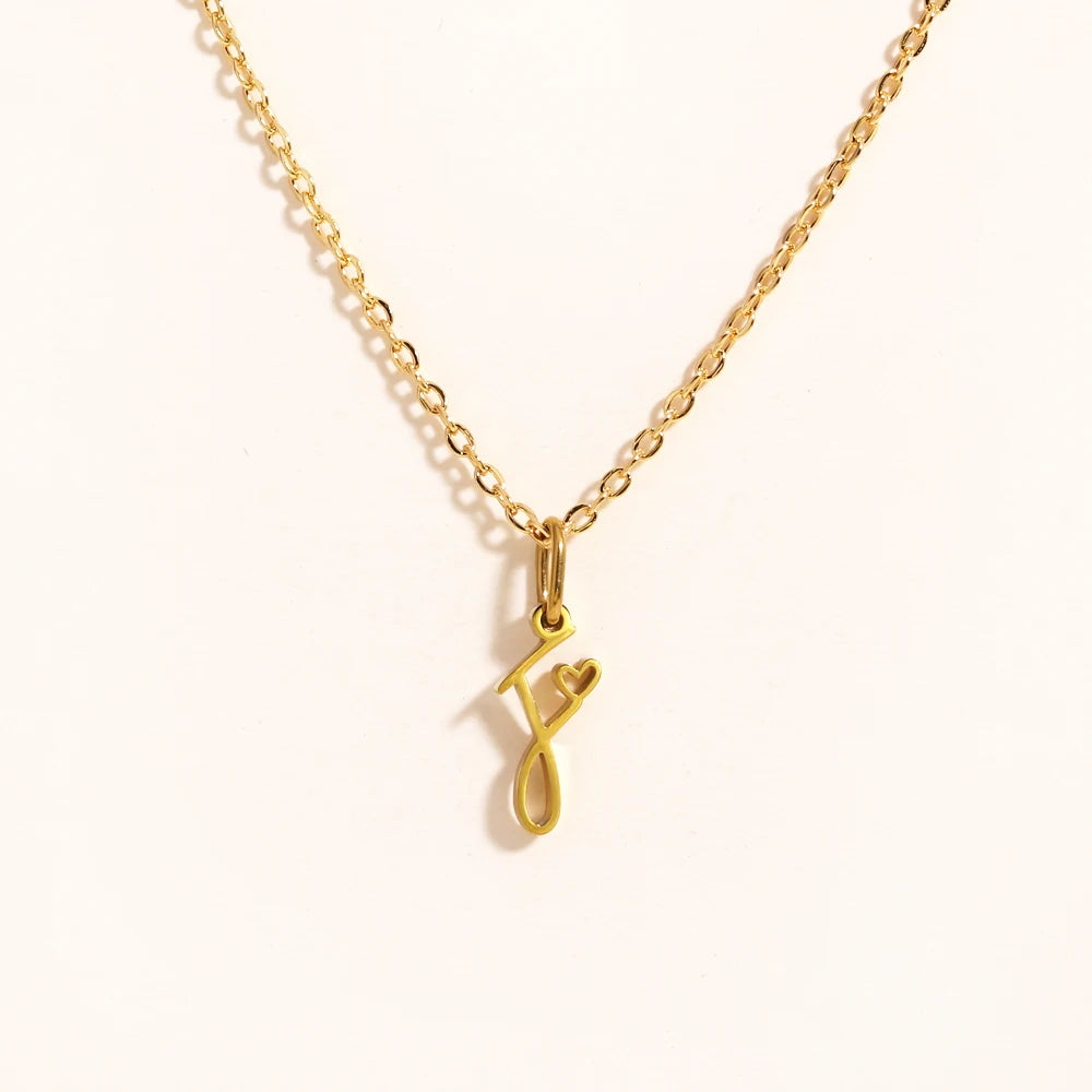 Colar Inicial Coração Banhado em Ouro 18k