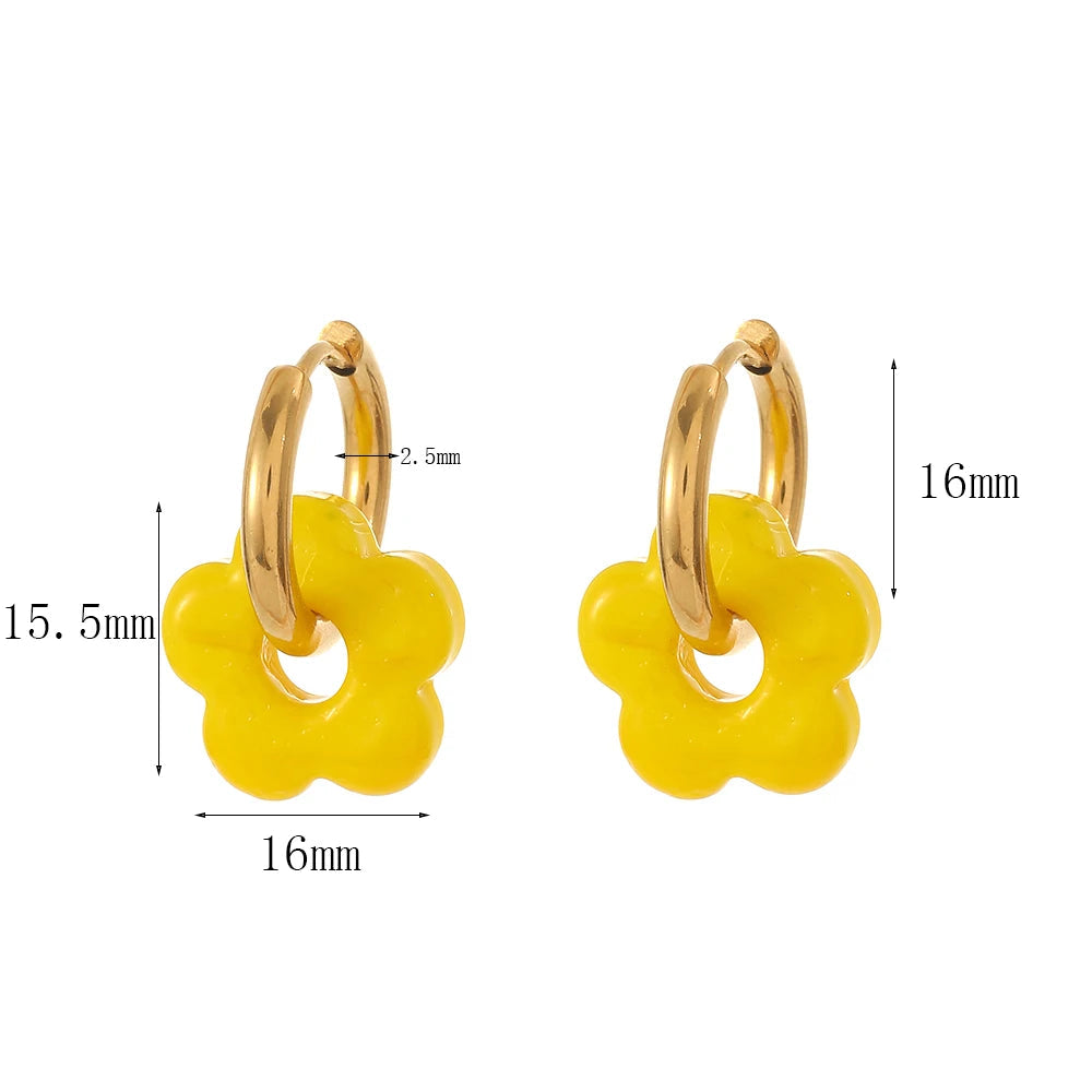 Brinco Argola Flor Colorida Melissa