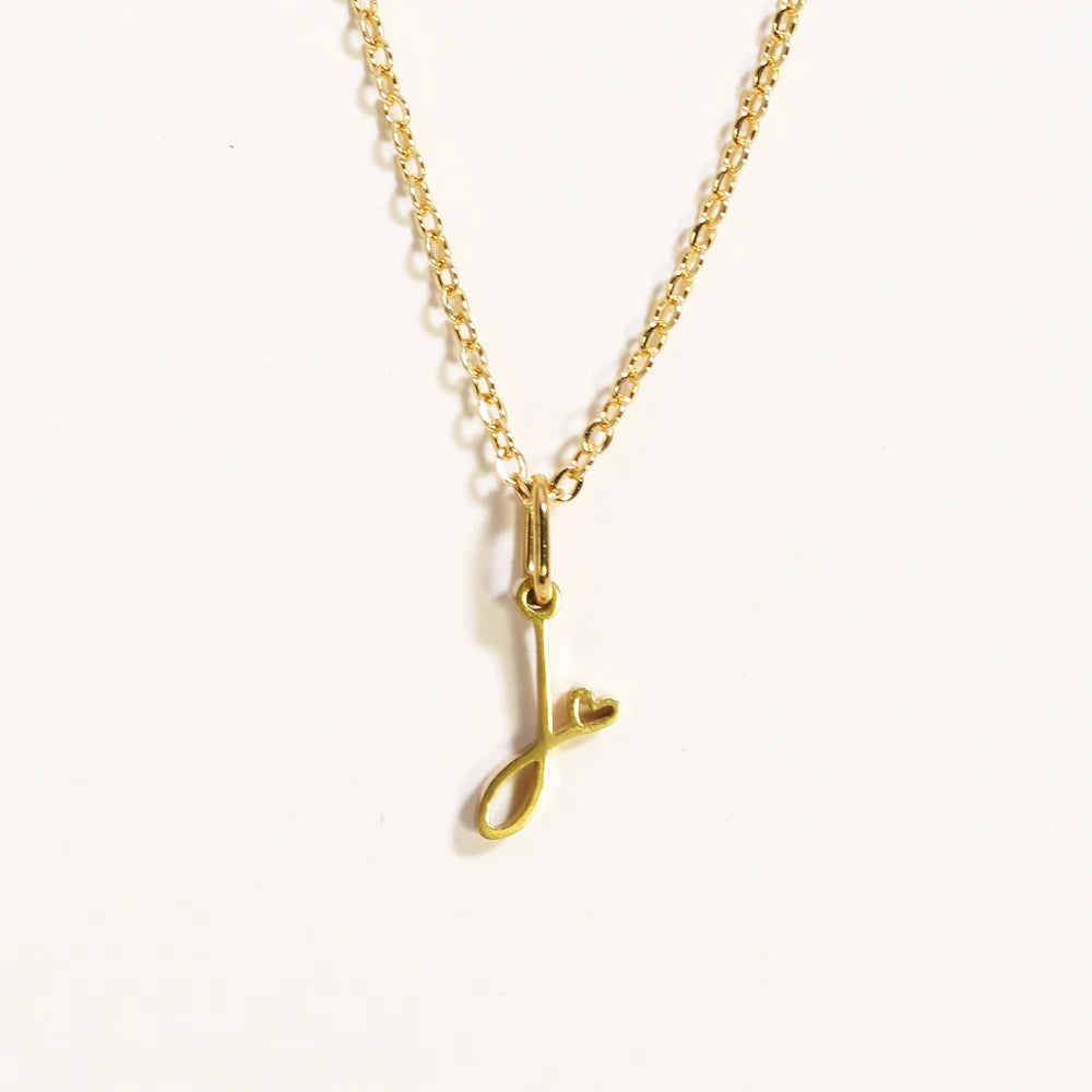 Colar Inicial Coração Banhado em Ouro 18k