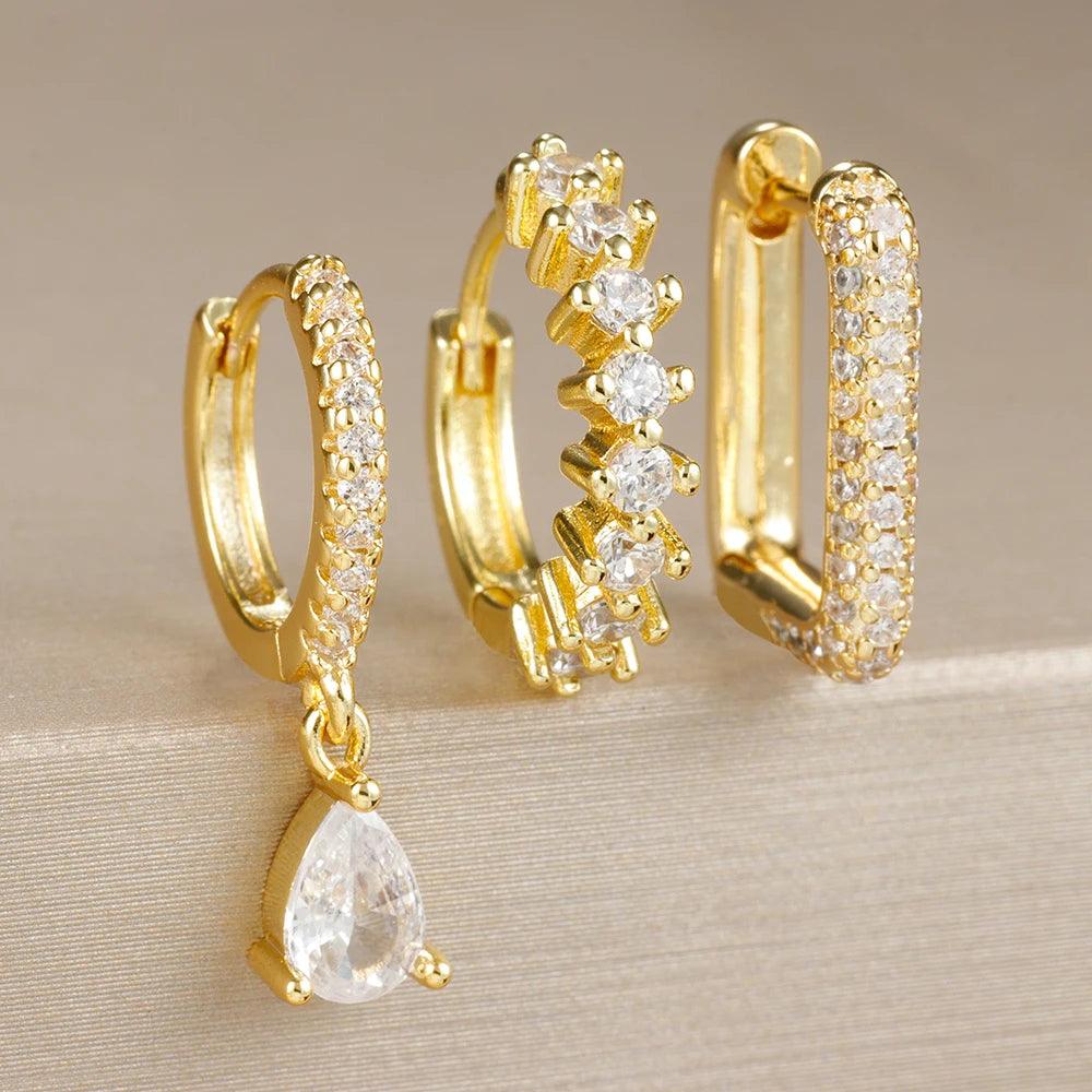 Conjunto Brincos Zircônia Yume