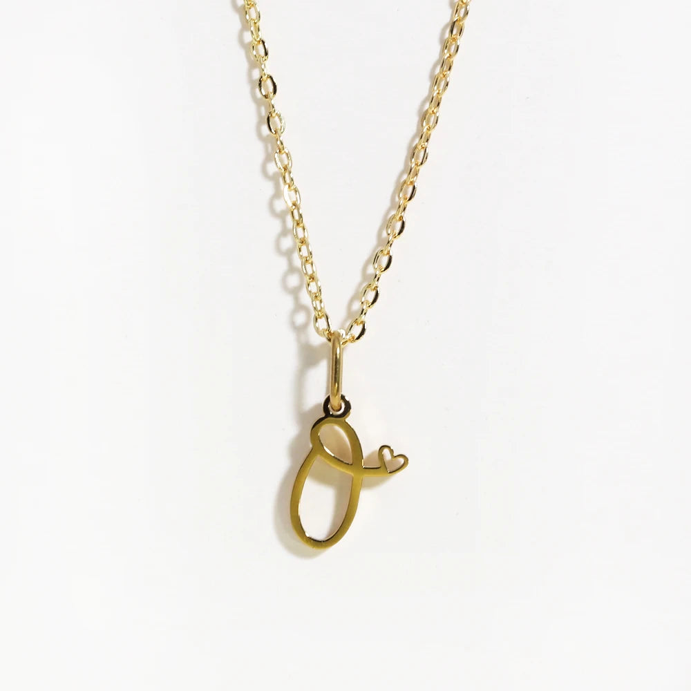 Colar Inicial Coração Banhado em Ouro 18k