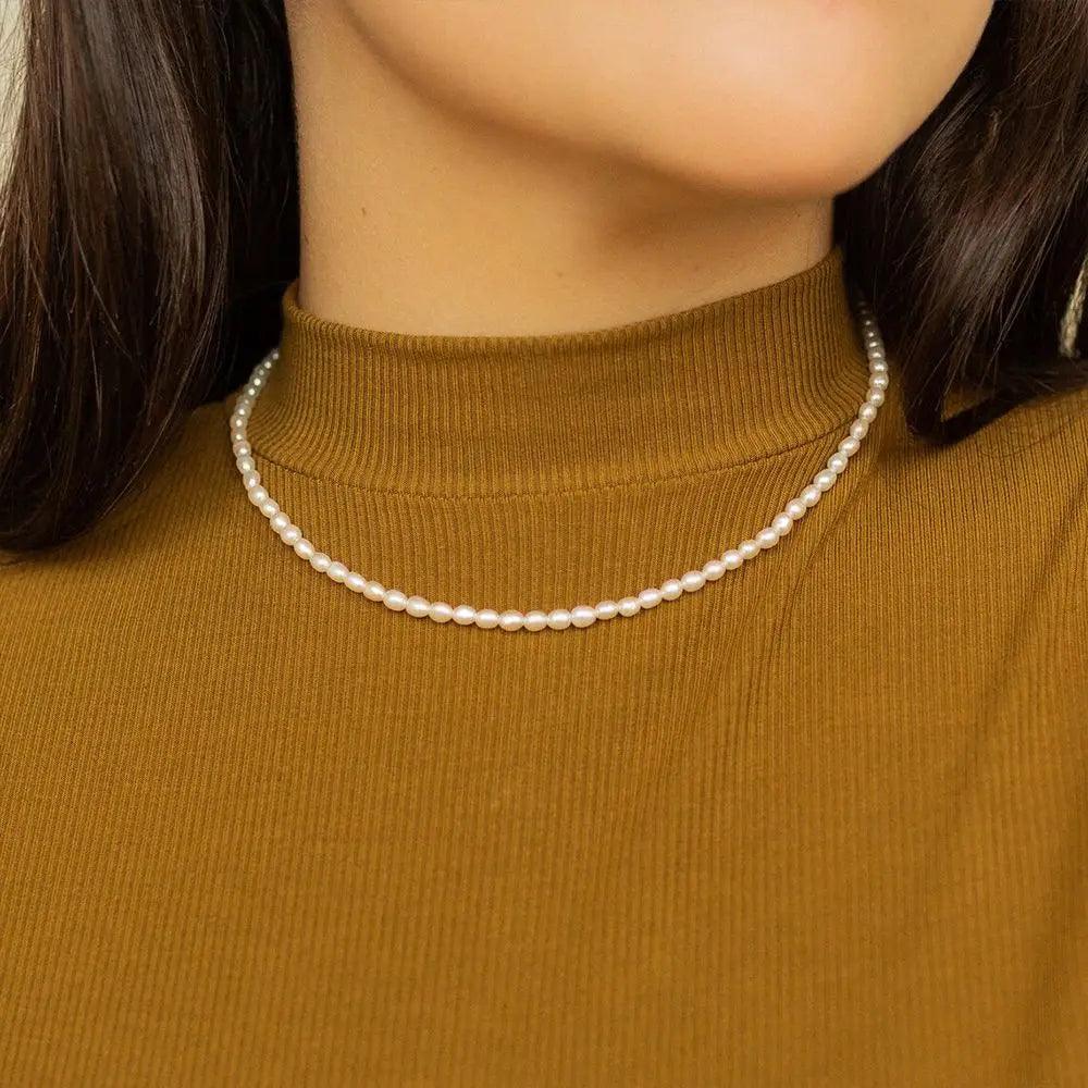 Colar Choker Pérola Água Doce Any