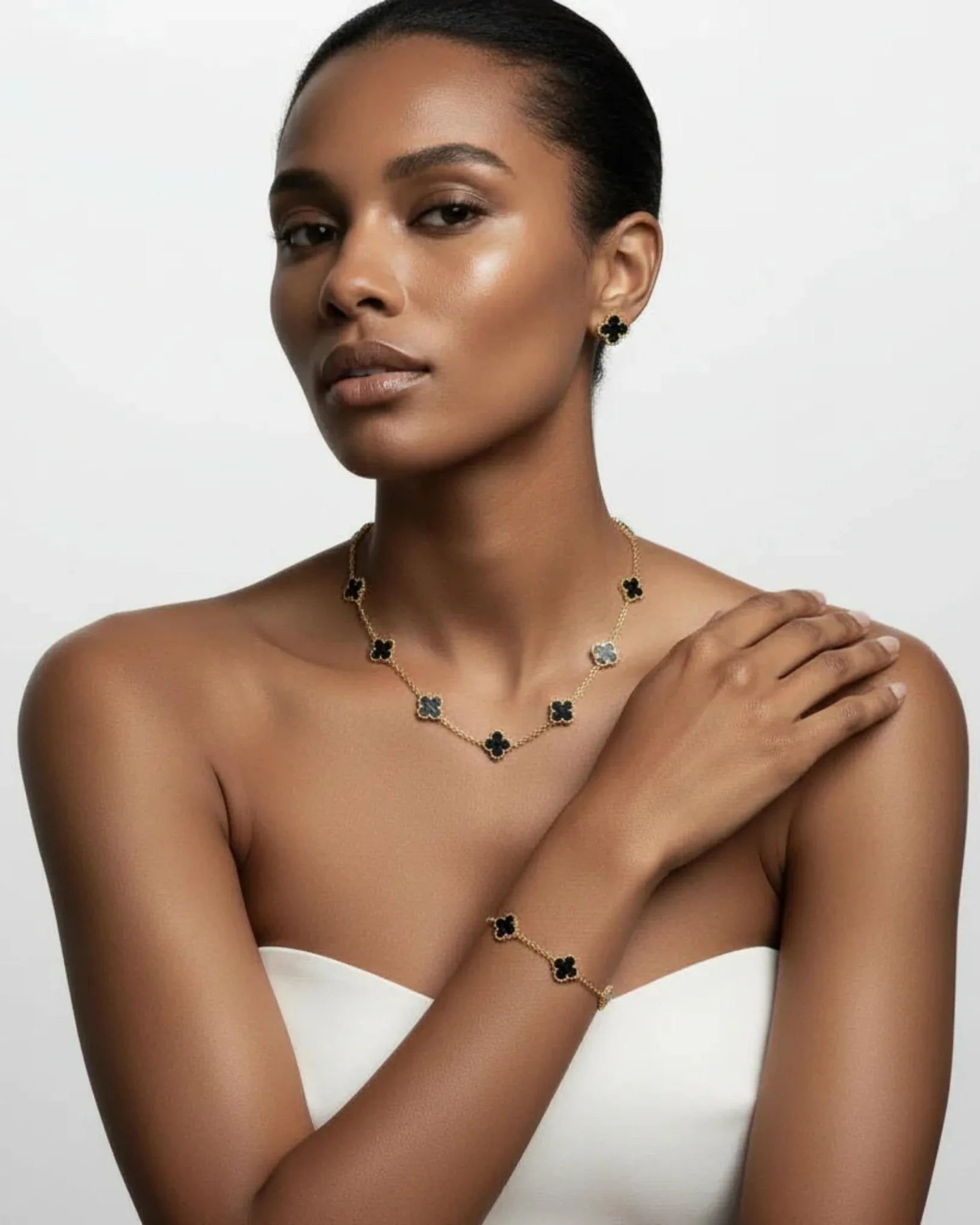 Conjunto Trevo Onix Aven - Auriella Joias - yqi9yt-qe.myshopify.com