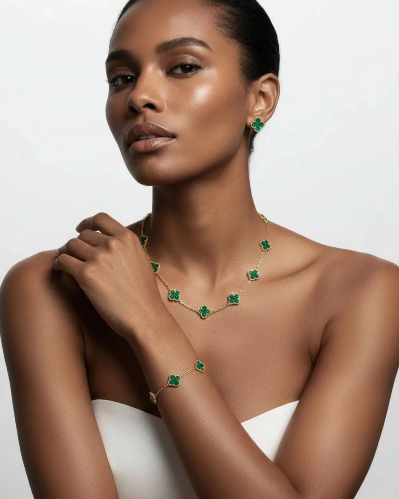 Conjunto Trevo Onix Aven - Auriella Joias - yqi9yt-qe.myshopify.com