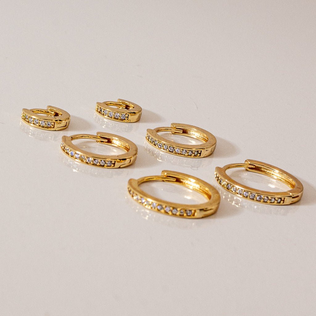 Trio de Brinco Argola Zircônia Wyn - Auriella Joias