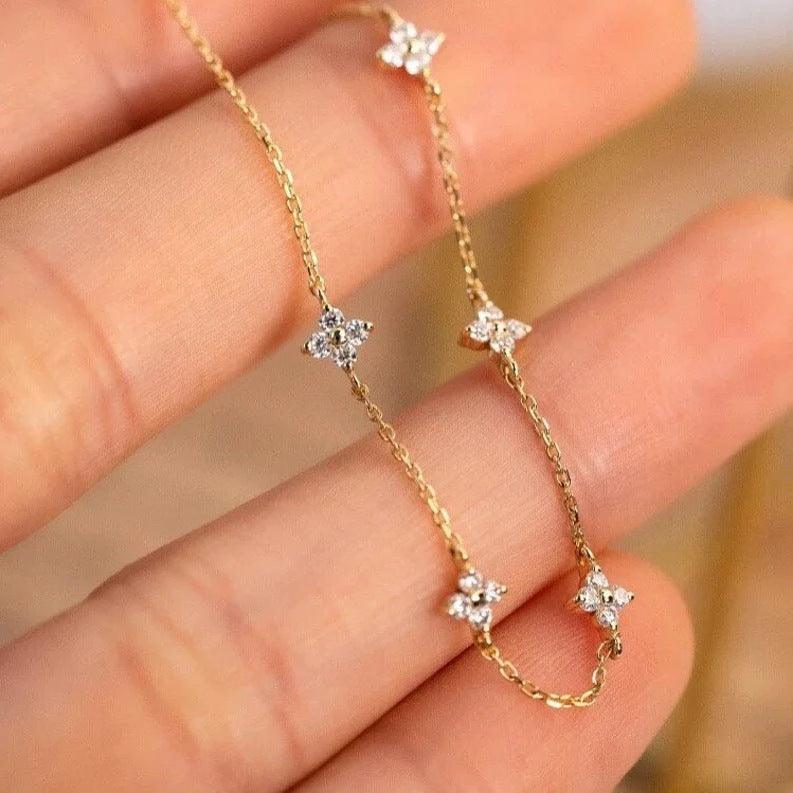 Pulseira Minimalista Zircônia Banhado em Ouro 18k