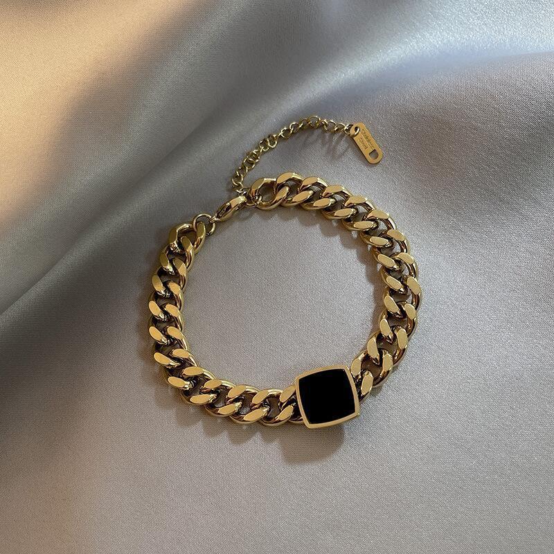 Pulseira Corrente Pedra Quadrada Thaliah