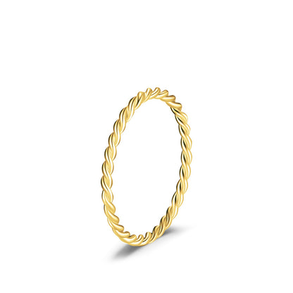 Anel Duplo Minimalista Banhado em Ouro 18k