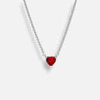Colar Coração Vermelho Brilhante Inspiração Pandora