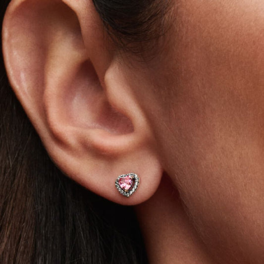 Brinco Coração Cintilante Inspiração Pandora