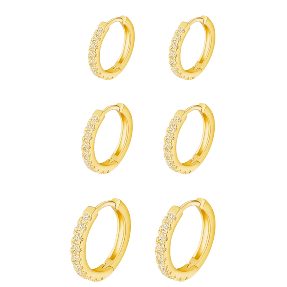 Trio de Brinco Argola Zircônia Wyn