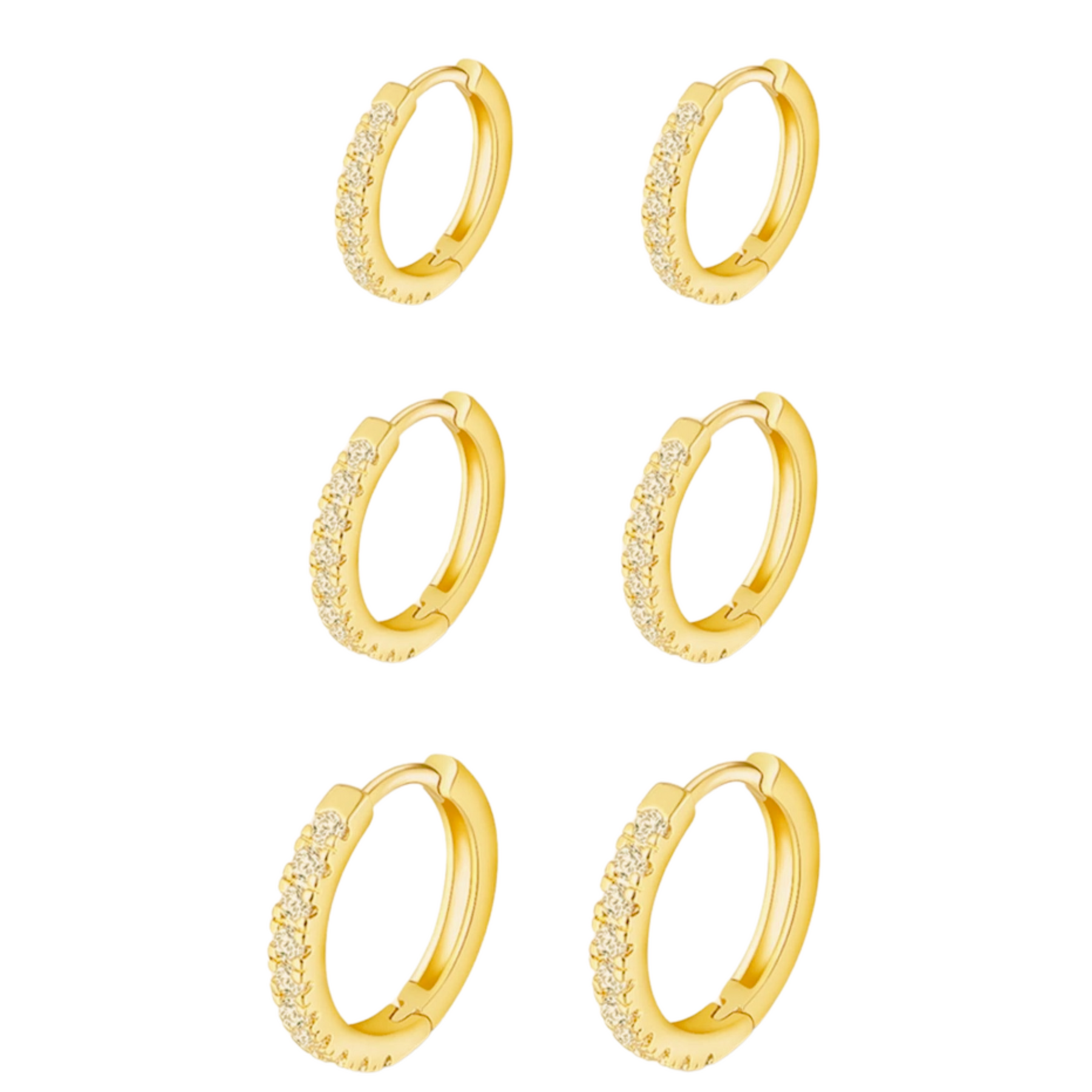 Trio de Brinco Argola Zircônia Wyn