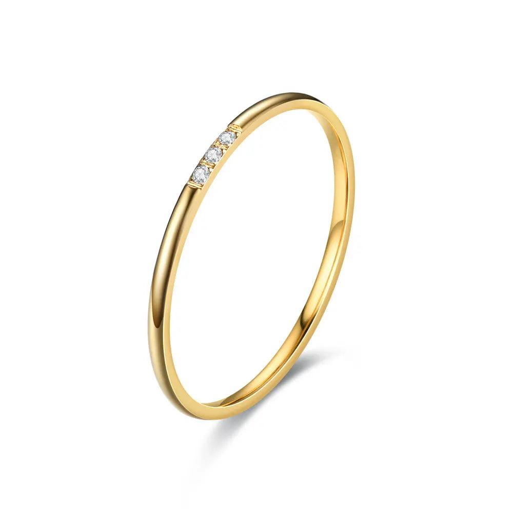 Anel Pontinhos de Zircônia Minimalista Nya - Auriella Joias