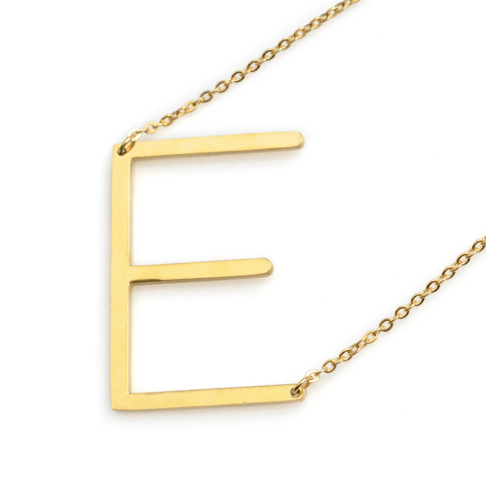 Anniyo A-Z Letter Chains Alphabet Initial Gold Plated Stainless Steel African Pendant Necklaces Women Girls Jewelry #015121 - Auriella Joias