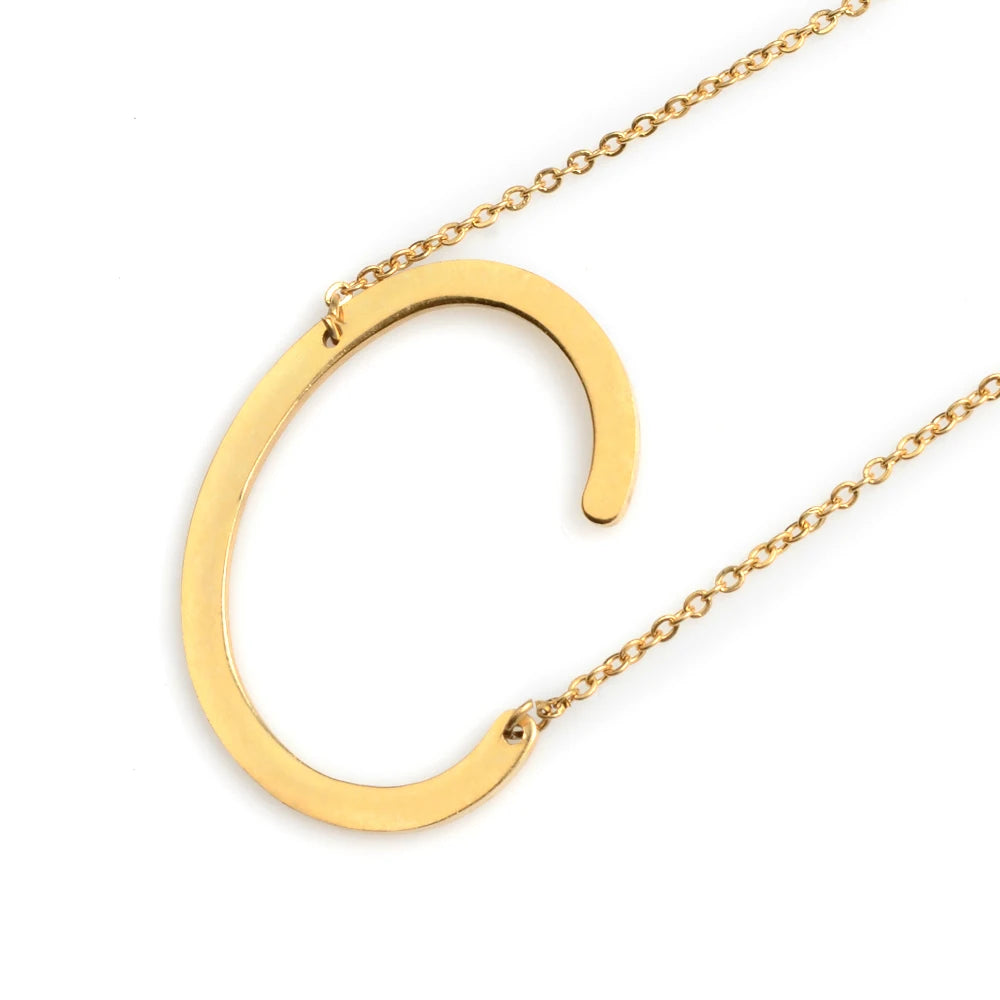 Anniyo A-Z Letter Chains Alphabet Initial Gold Plated Stainless Steel African Pendant Necklaces Women Girls Jewelry #015121 - yqi9yt-qe.myshopify.com
