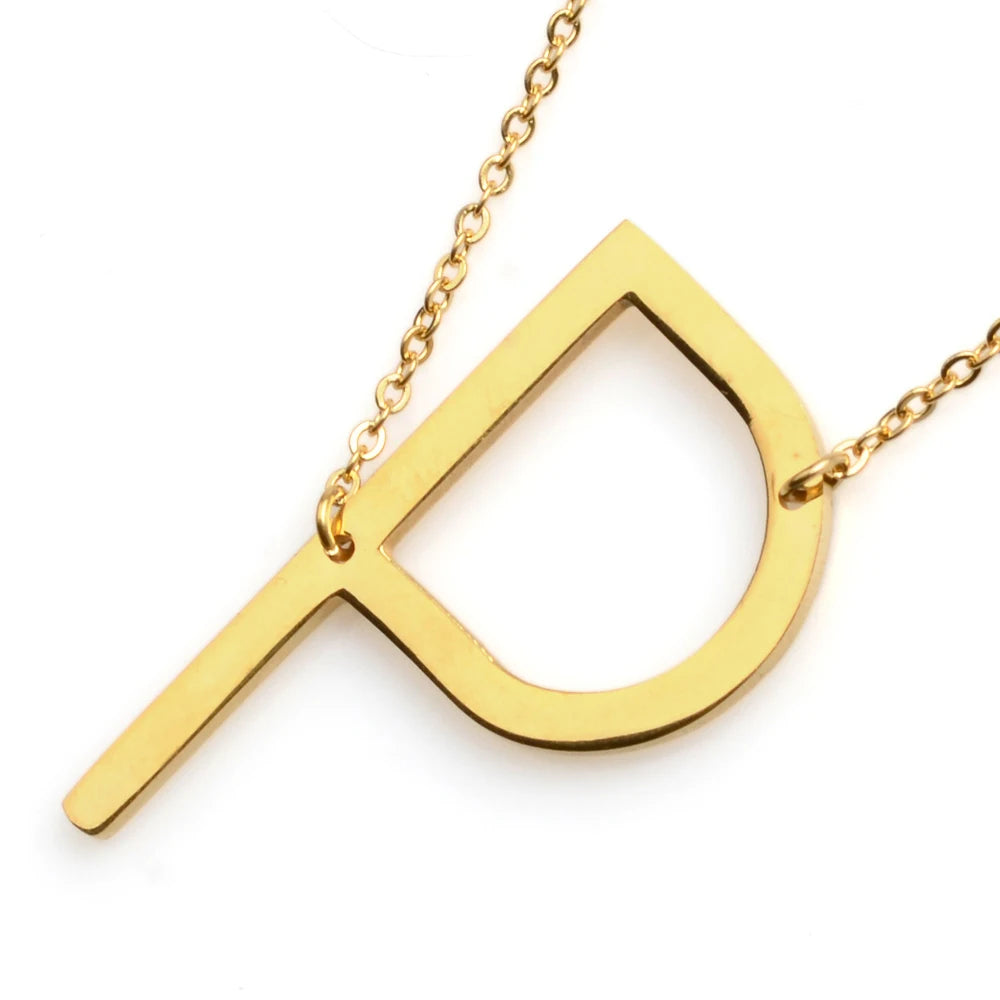 Anniyo A-Z Letter Chains Alphabet Initial Gold Plated Stainless Steel African Pendant Necklaces Women Girls Jewelry #015121 - yqi9yt-qe.myshopify.com