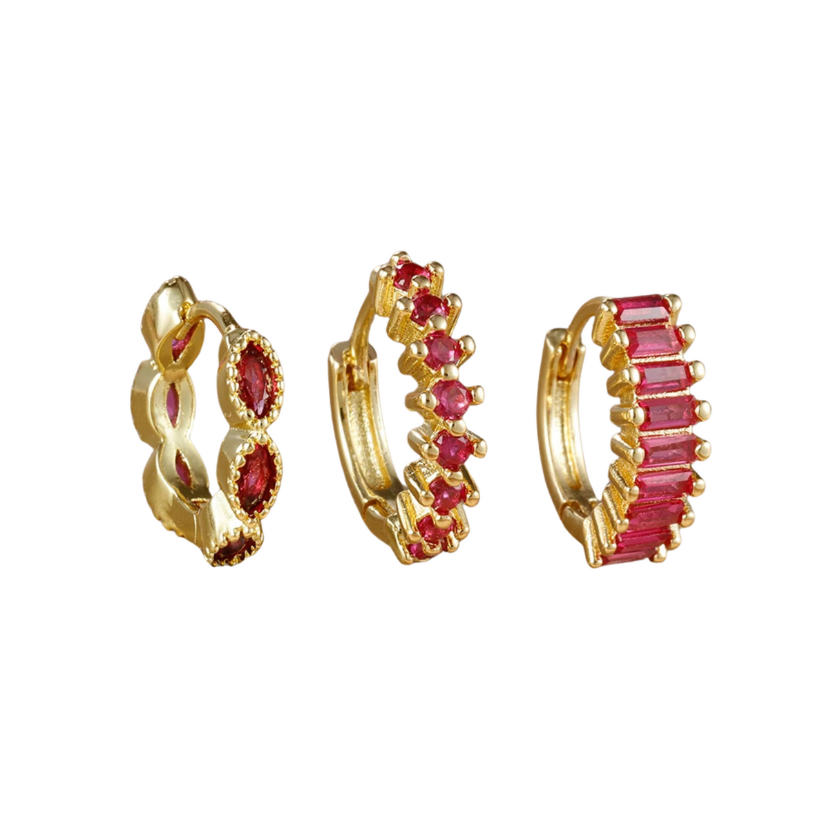 Conjunto Mini Brincos Argola Hana