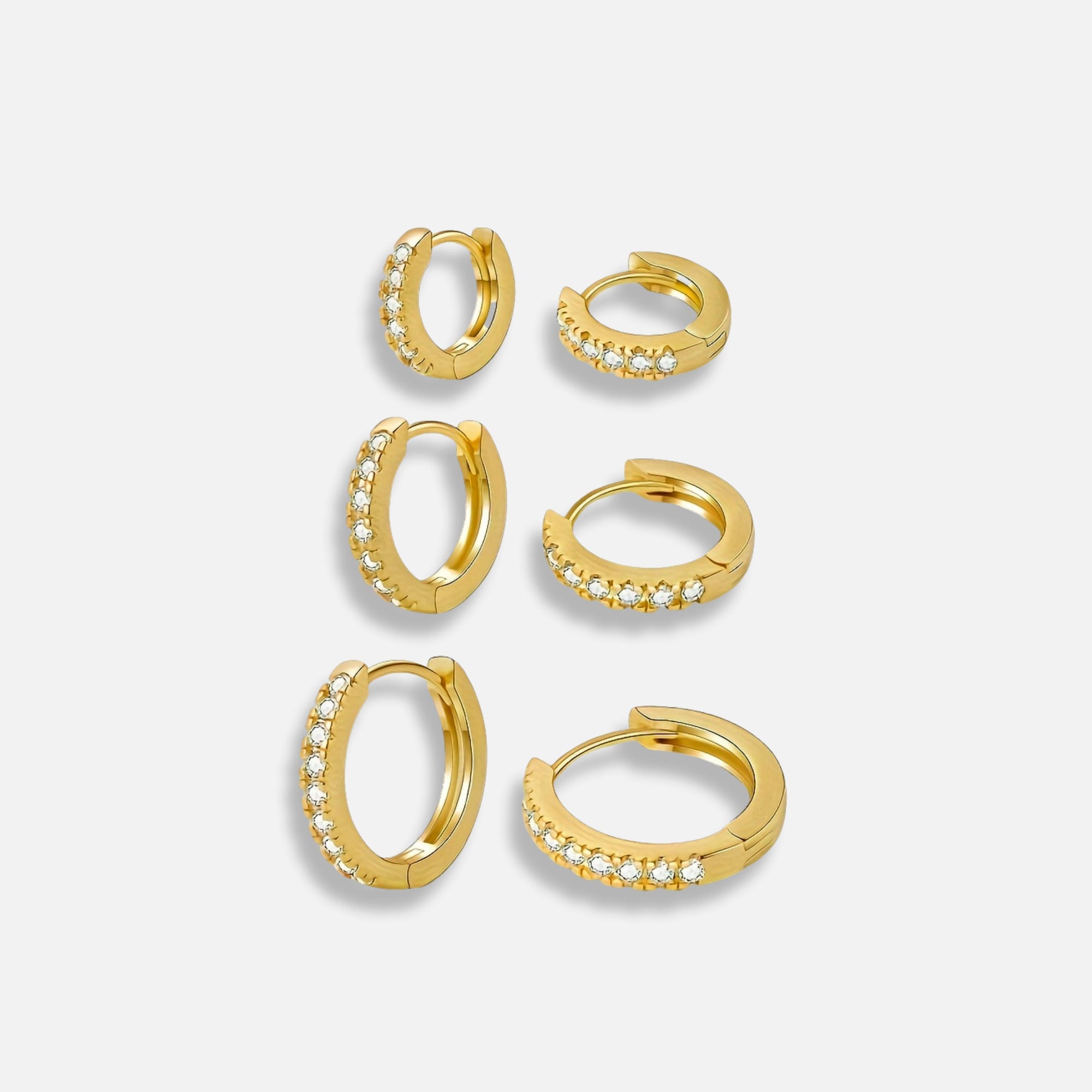 Trio de Brinco Argola Zircônia Wyn