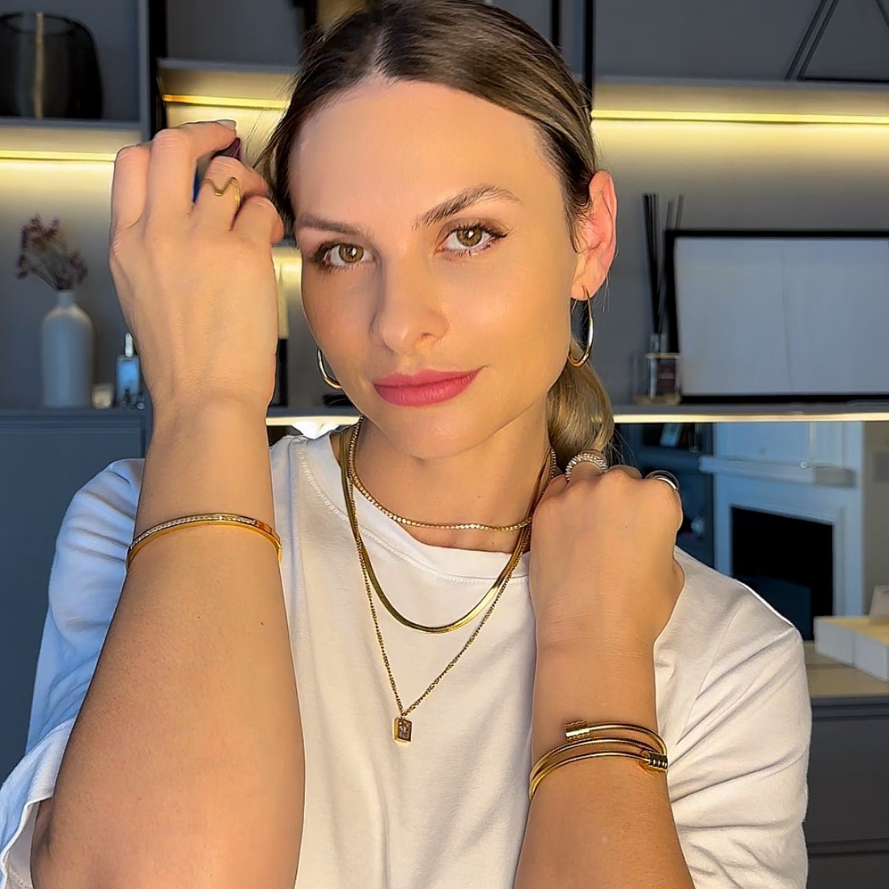 Bracelete Cravejado Luxe Nyelle - Auriella Joias