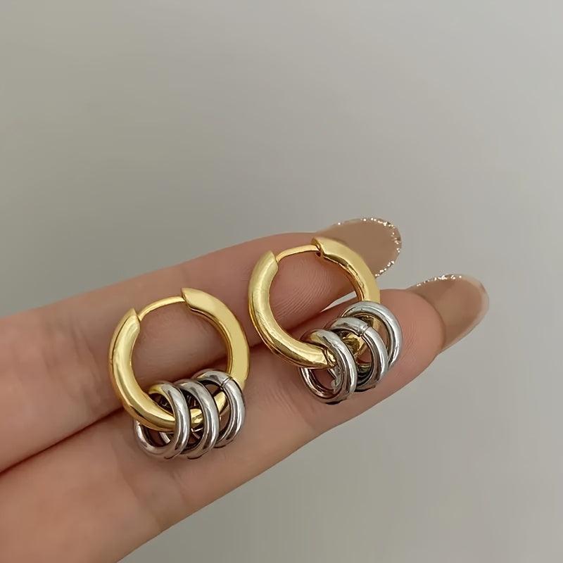 Brinco Argolas Duo Avra - Auriella Joias