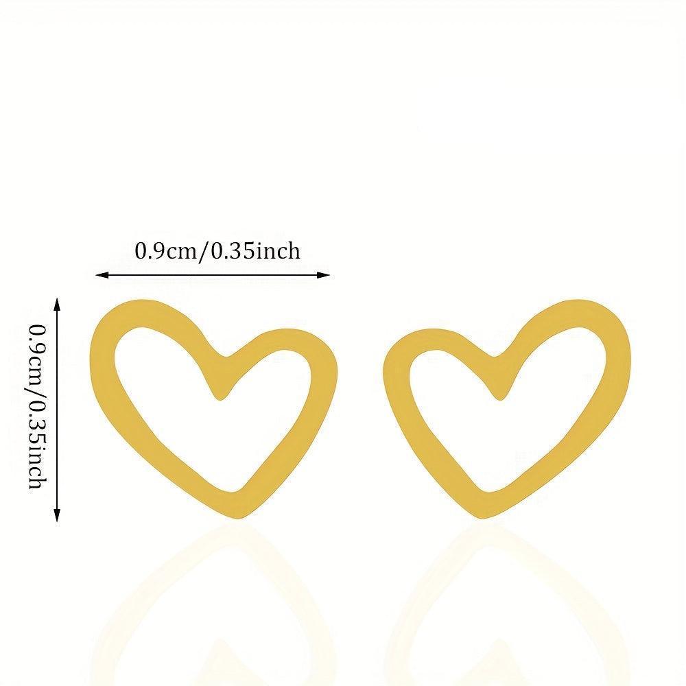 Brinco Mini Coração Vazado Bly - Auriella Joias