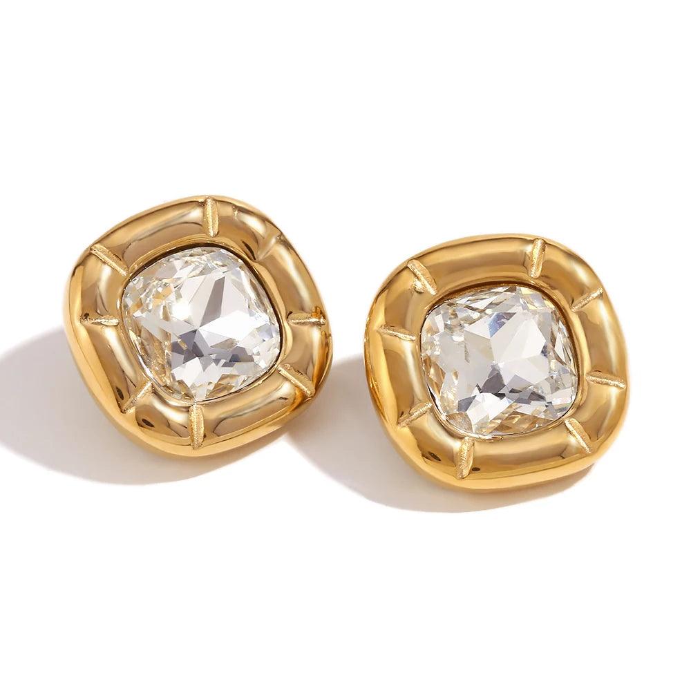 Brinco Redondo Cristal Amélia - Auriella Joias