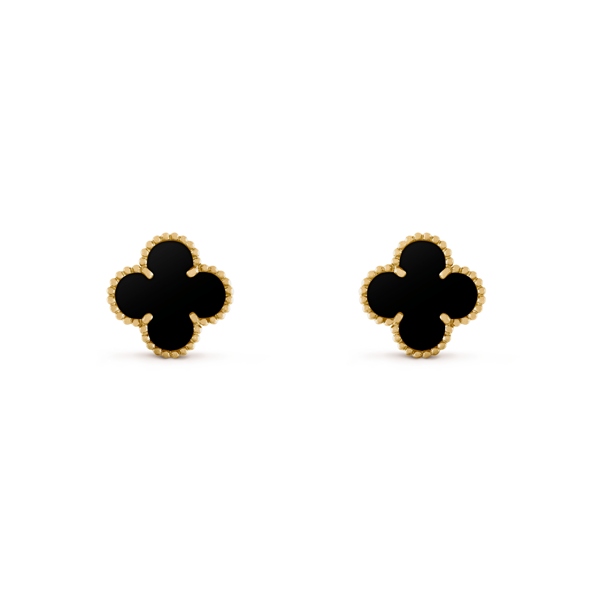 Brinco Trevo Onix Quira - Auriella Joias