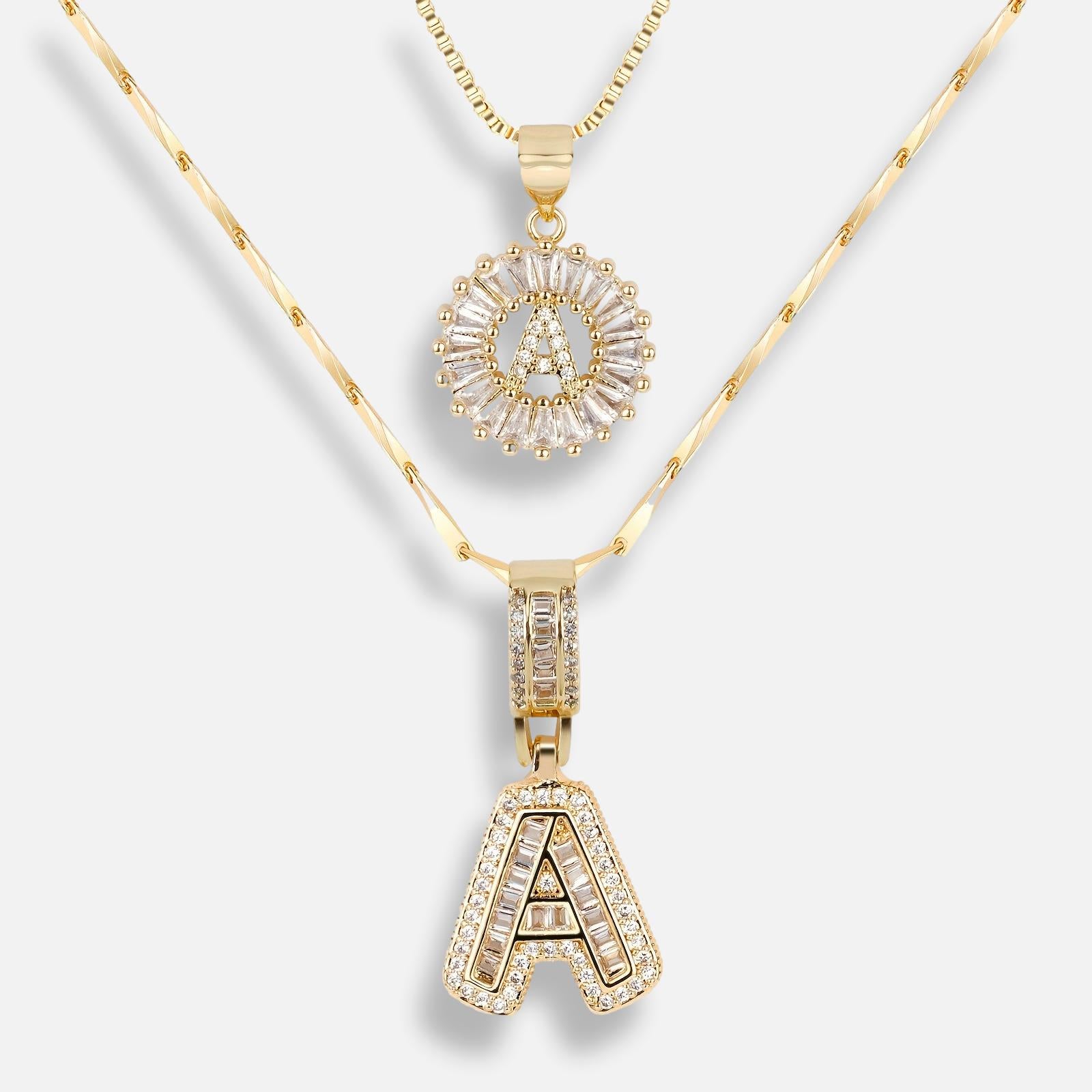 Colar Duplo com Iniciais Zircônia Jess