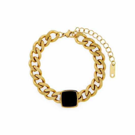 Pulseira Corrente Pedra Quadrada Thaliah