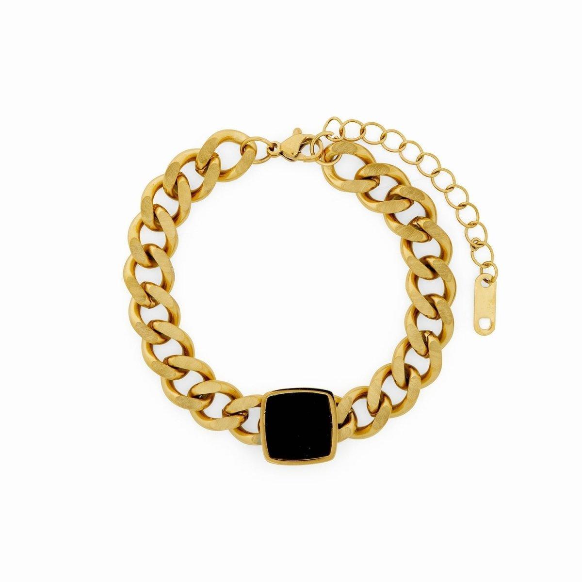 Pulseira Corrente Pedra Quadrada Thaliah