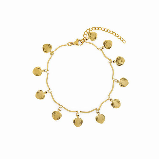 Tornozeleira Pendente Banhado em Ouro 18k