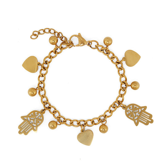 Pulseira Corrente Pingente Coração